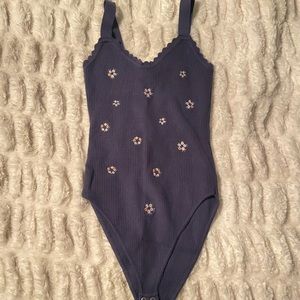 Purple floral bodysuit